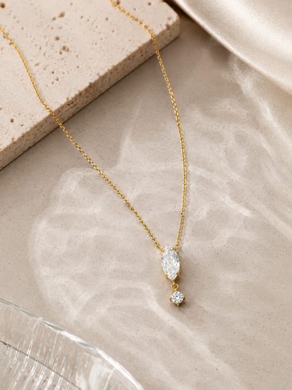 Marquise Stone Drop Necklace