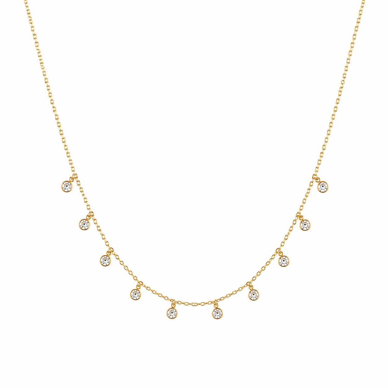 CZ Drop Station Necklace