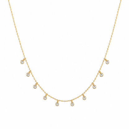 CZ Drop Station Necklace