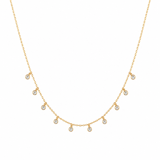 CZ Drop Station Necklace