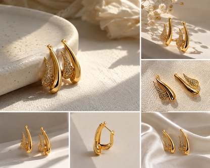 Pave Hoop Earrings