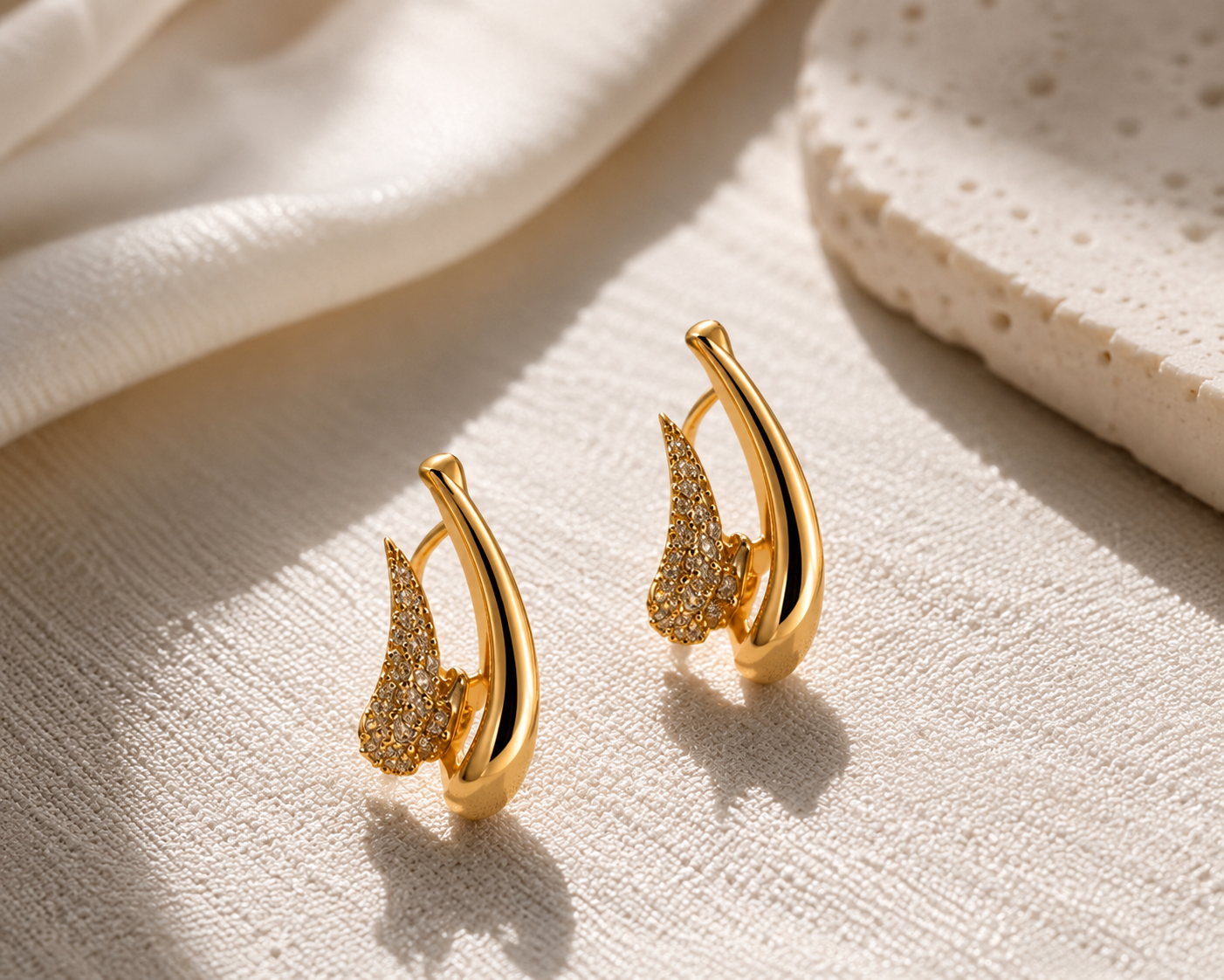 Pave Hoop Earrings