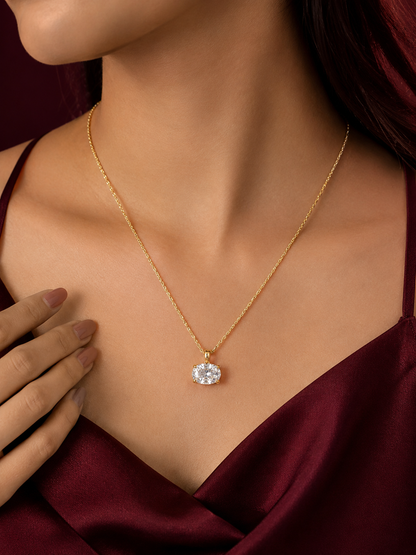 Solitaire Crystal Pendant Necklace
