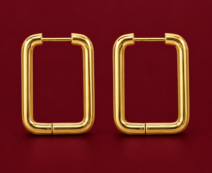 Rectangle Huggie Hoops