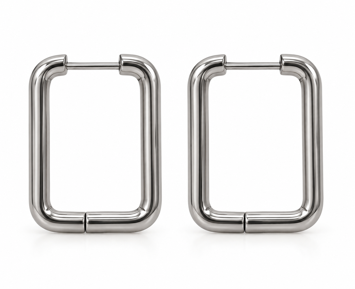 Rectangle Huggie Hoops