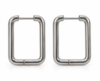 Rectangle Huggie Hoops