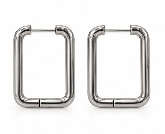 Rectangle Huggie Hoops
