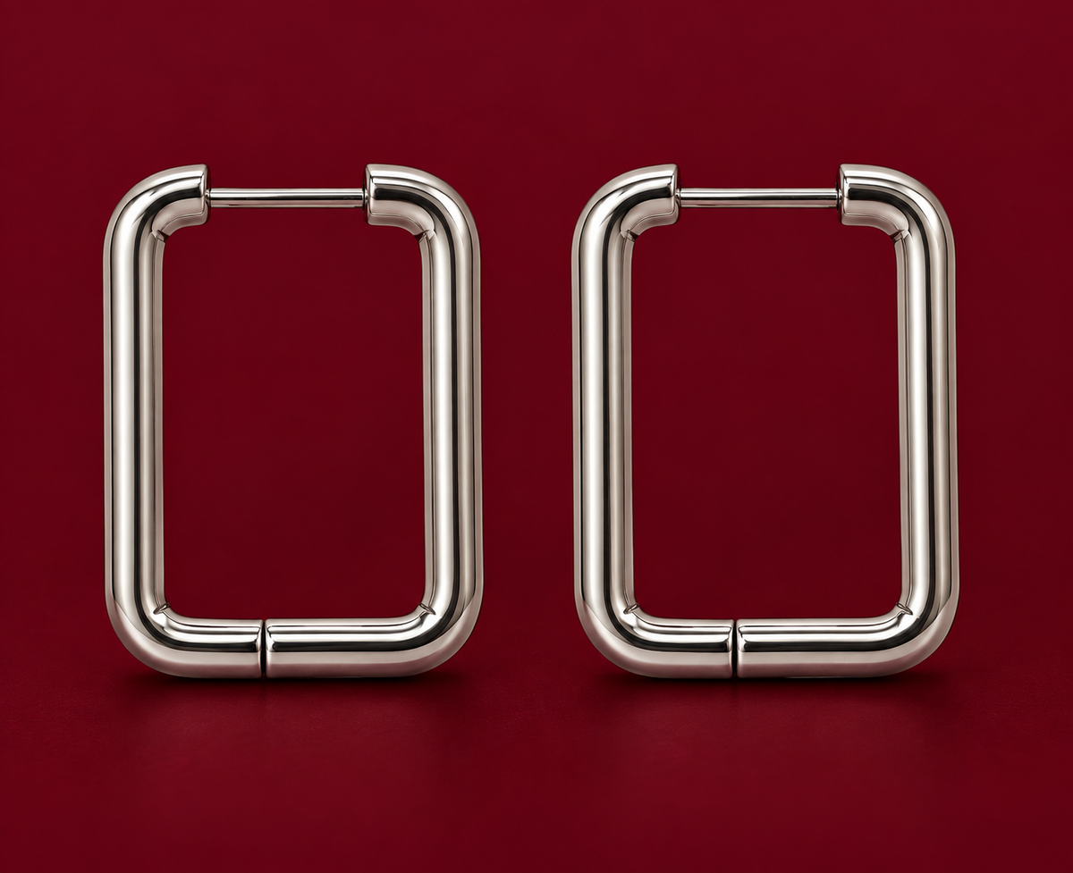 Rectangle Huggie Hoops
