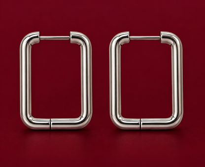 Rectangle Huggie Hoops