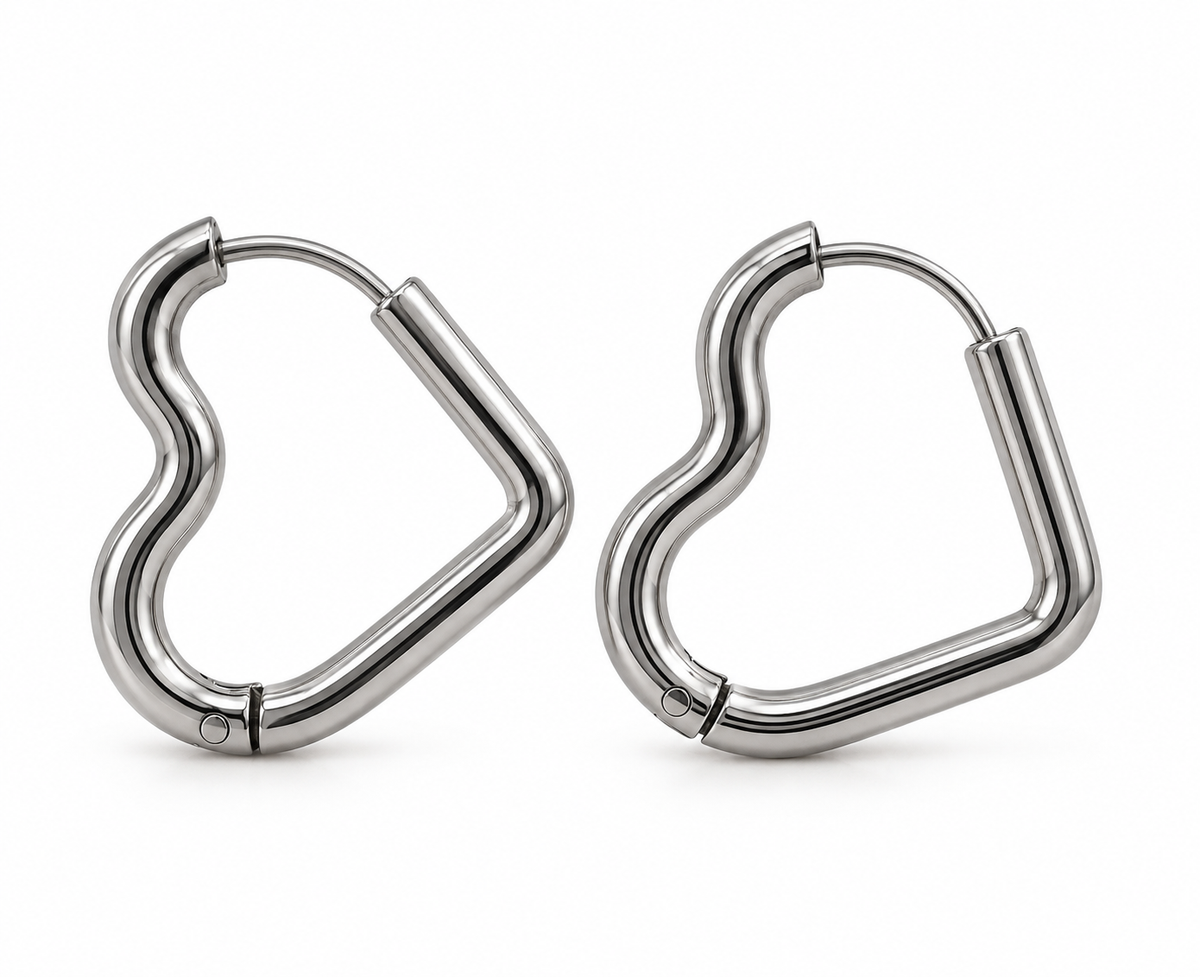 Heart Carabiner Hoops