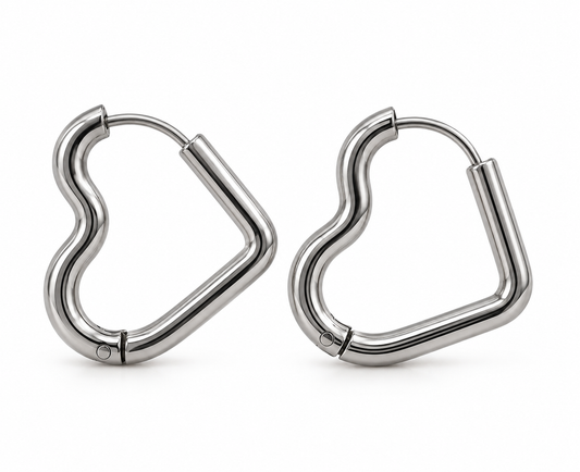 Heart Carabiner Hoops