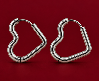 Heart Carabiner Hoops