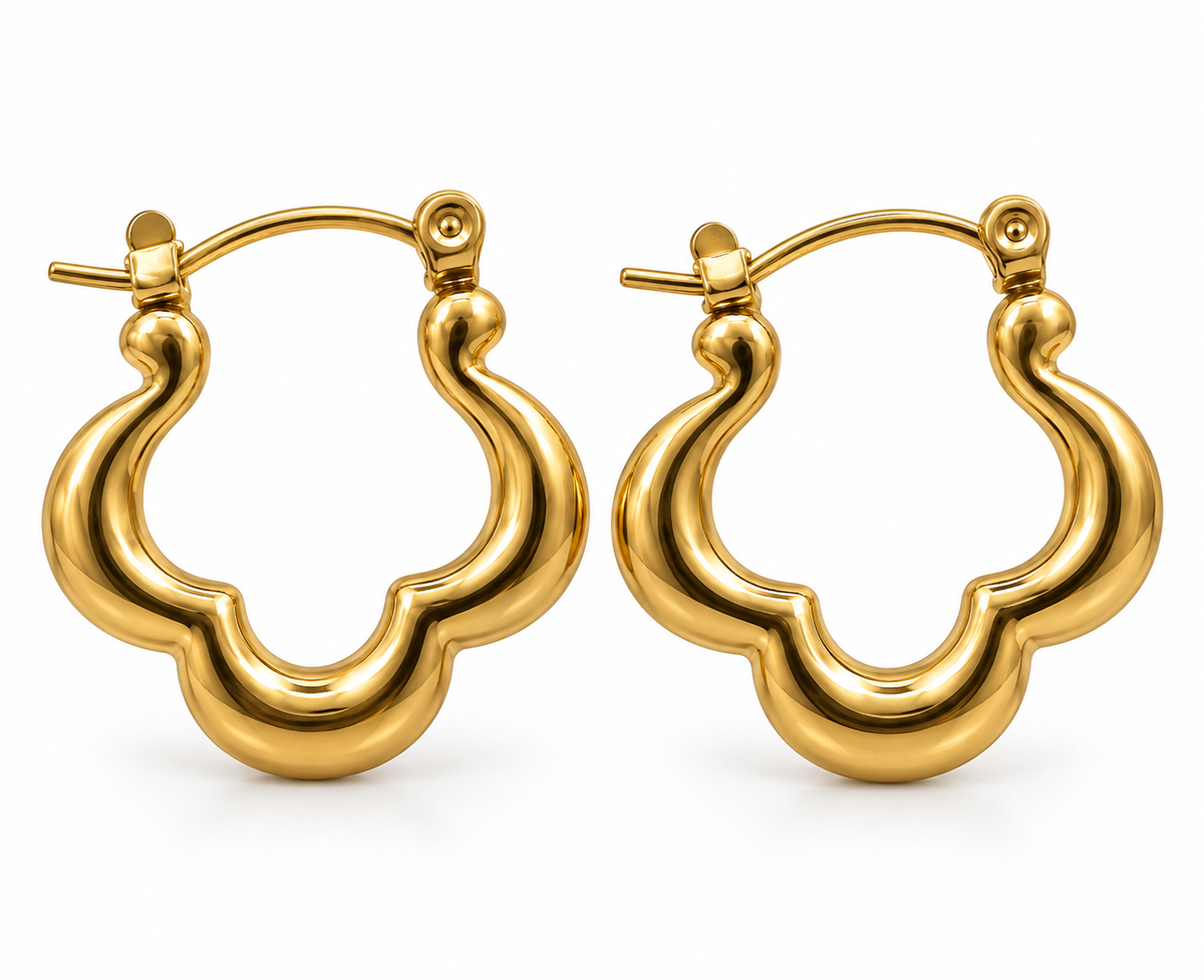 Scalloped Flower Hoops