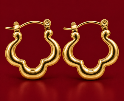 Scalloped Flower Hoops