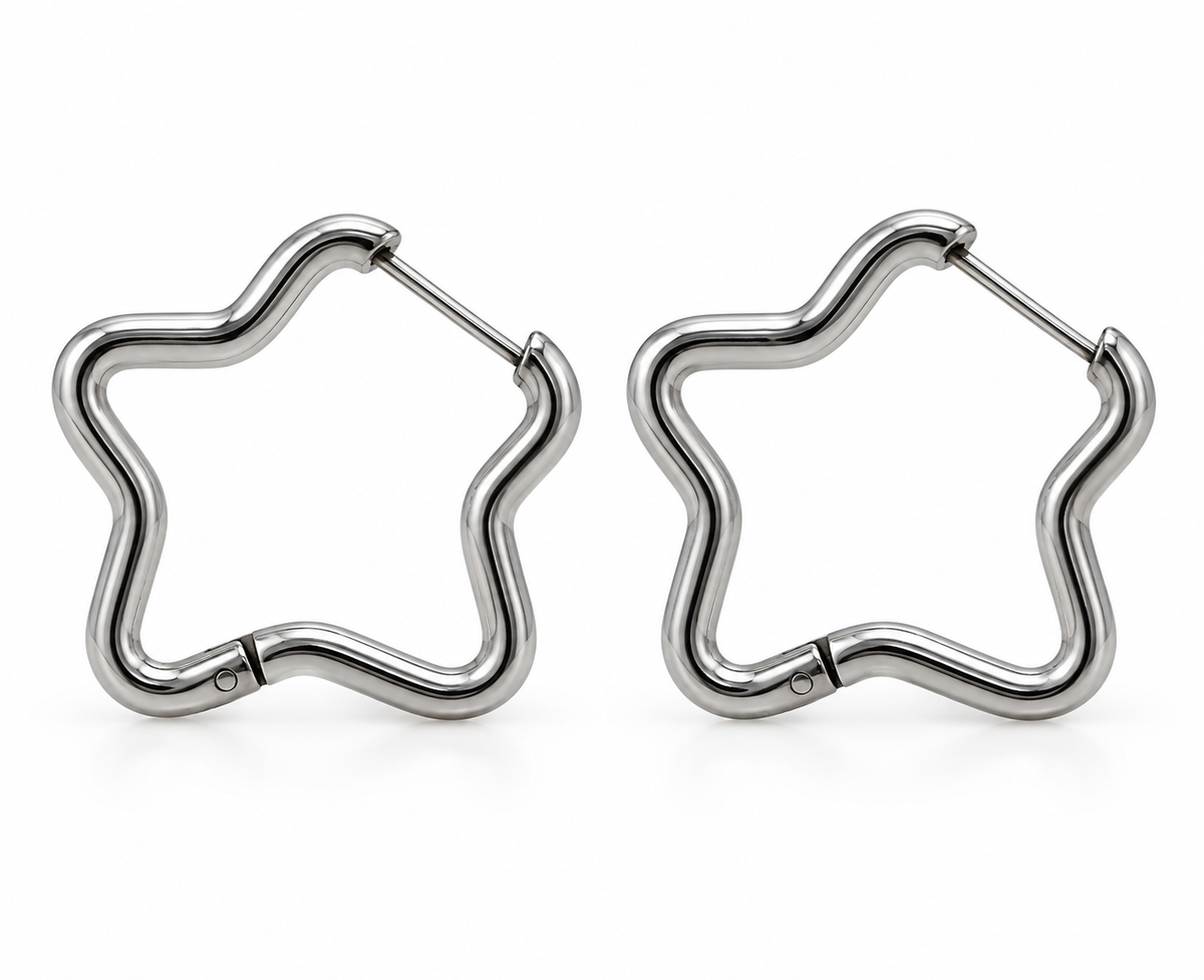Star Carabiner Hoops