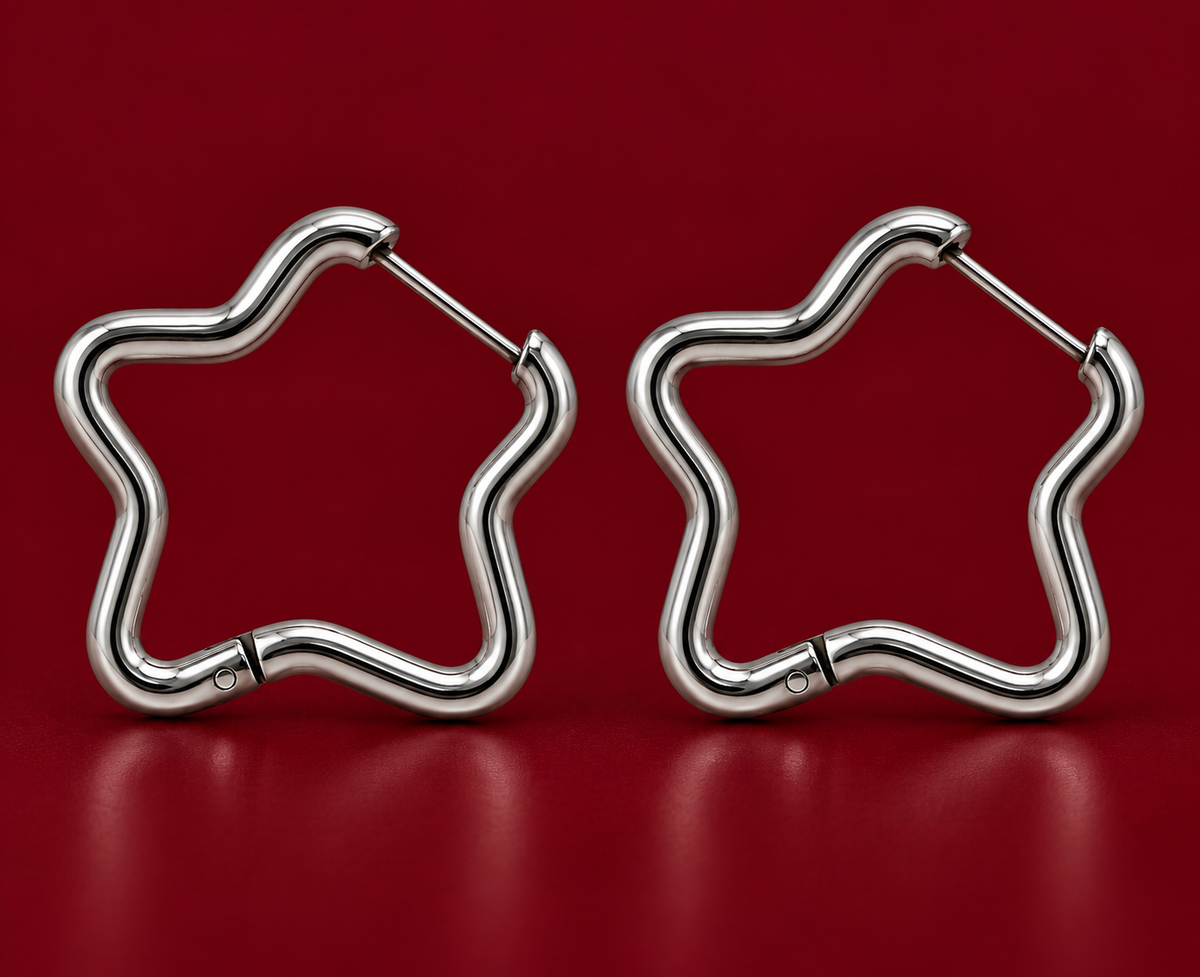 Star Carabiner Hoops