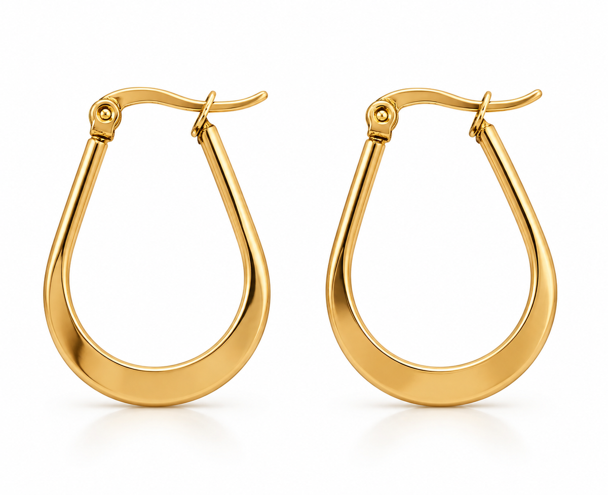 Curved Teardrop Hoops