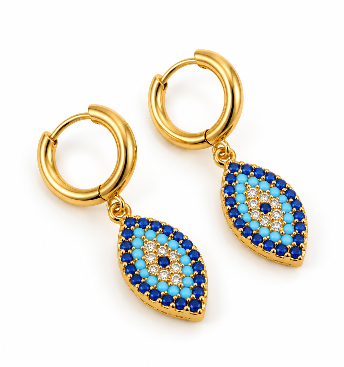Evil Eye Charm Huggies