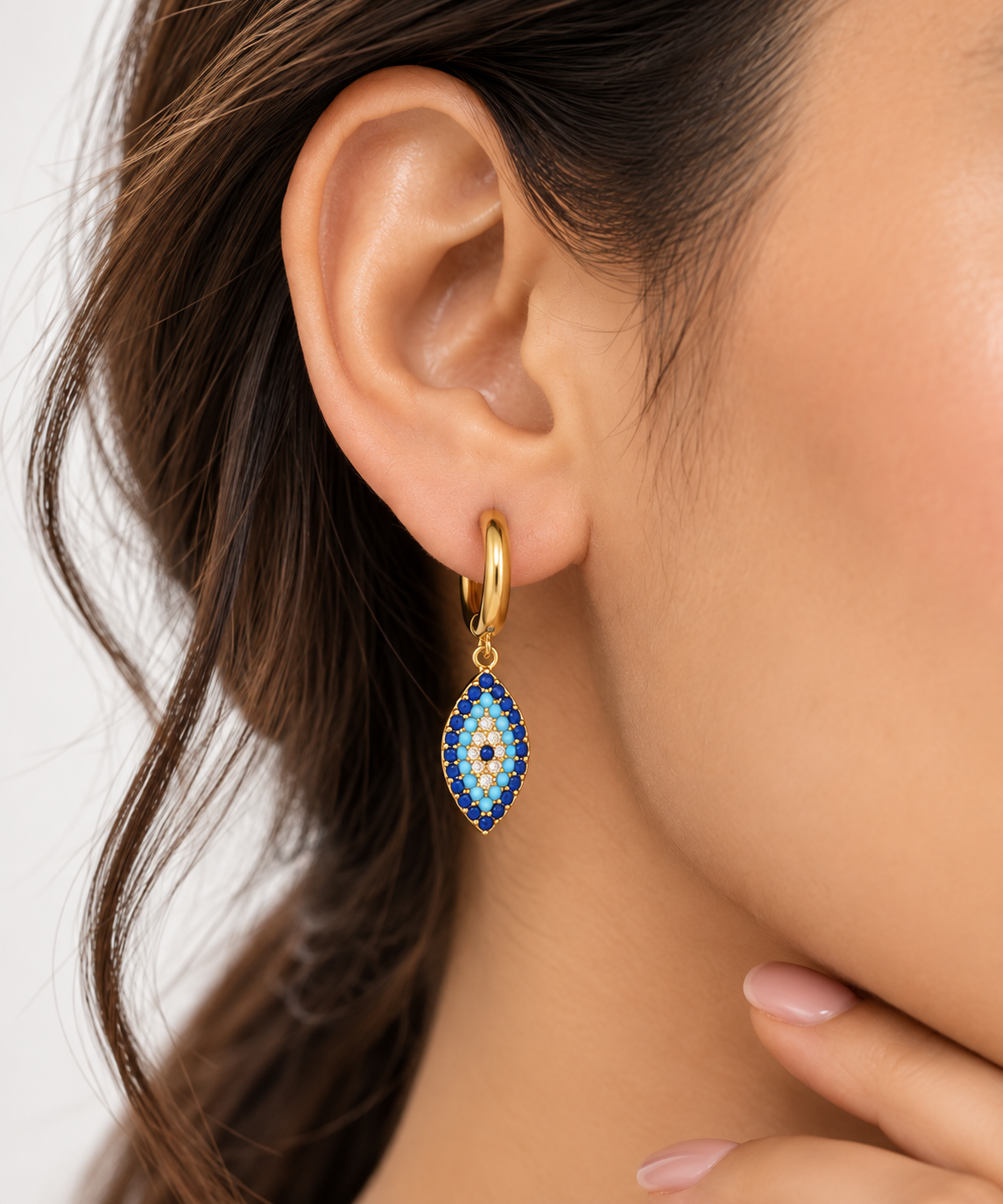 Evil Eye Charm Huggies