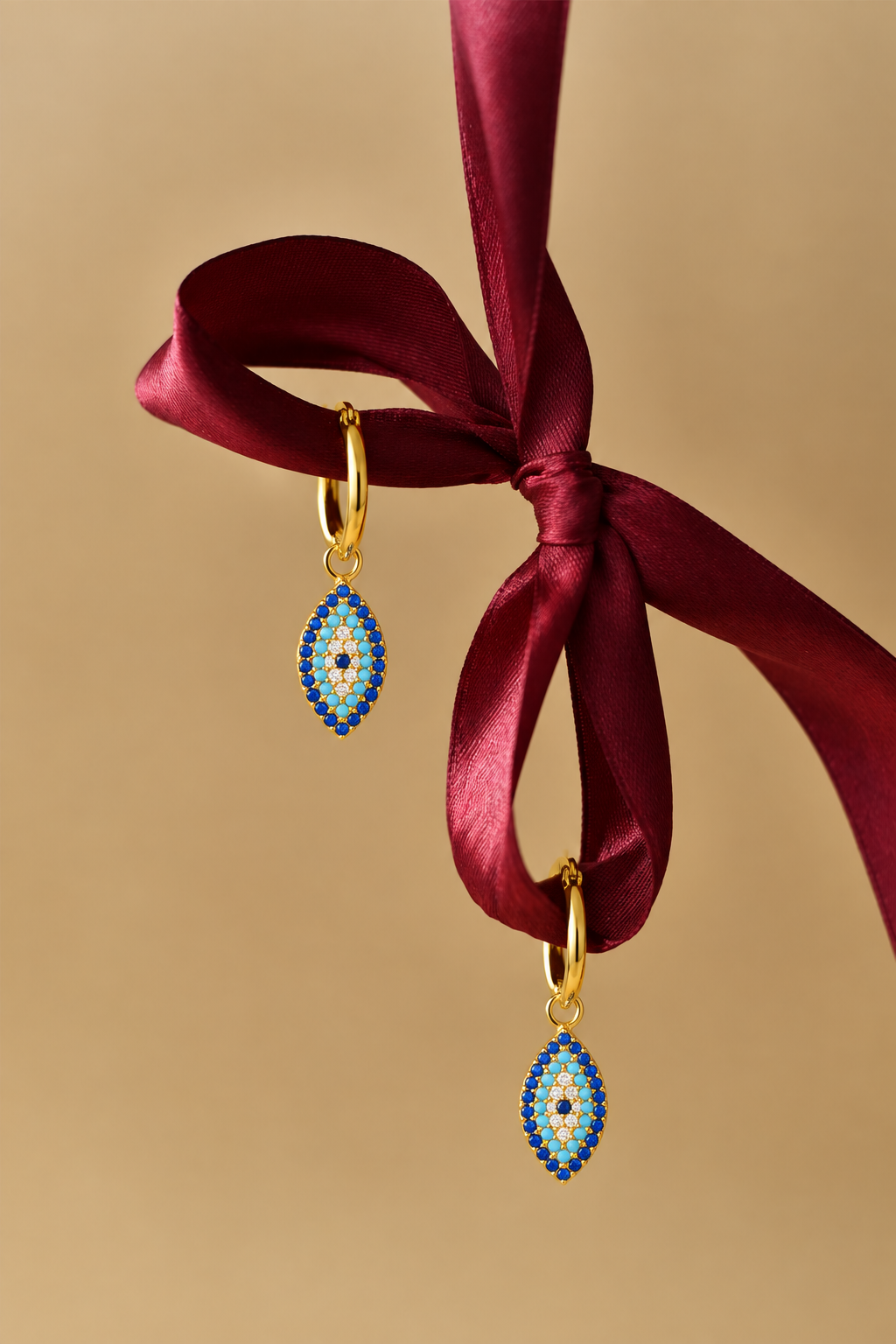 Evil Eye Charm Huggies