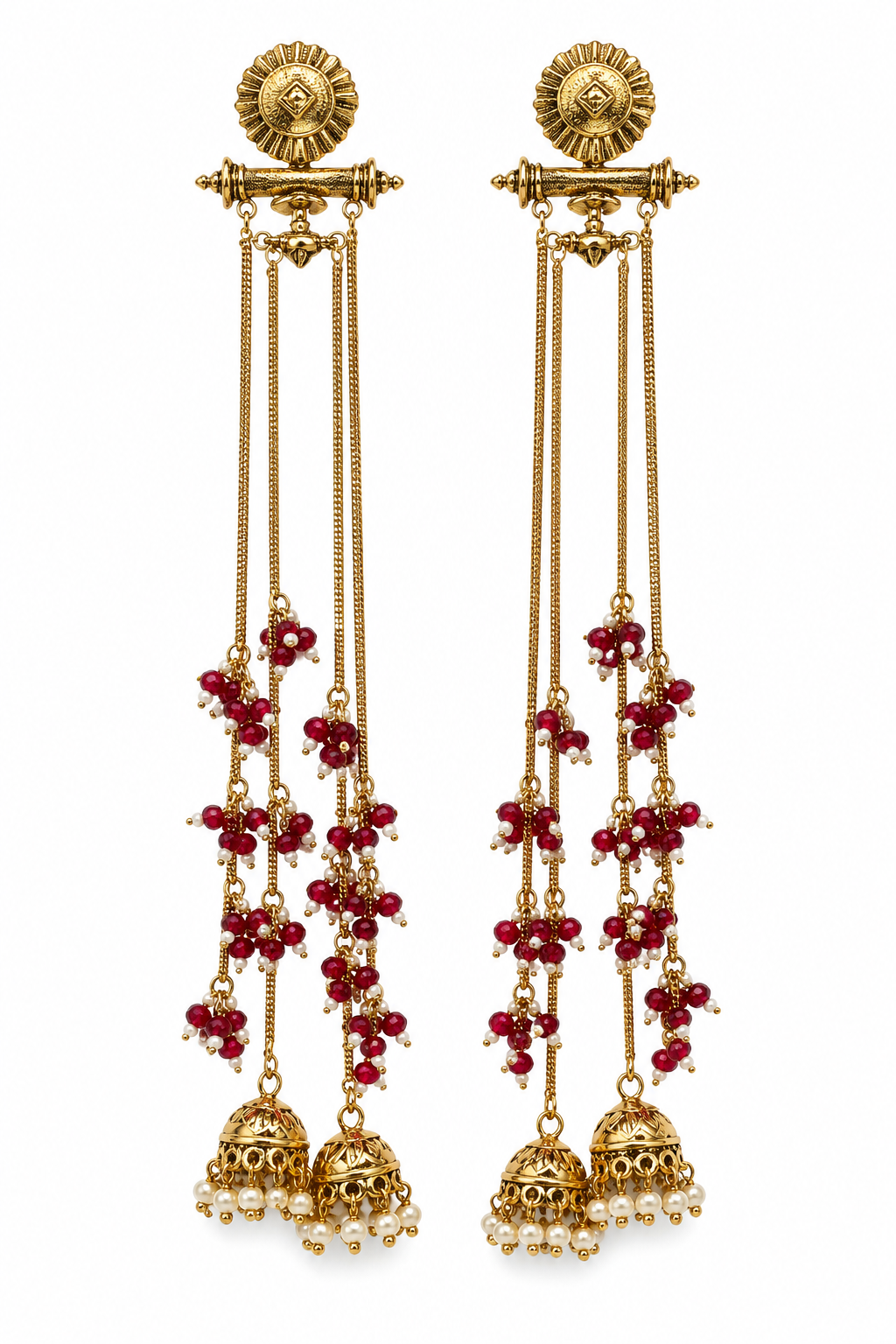 Manjiri Earrings – Garnet