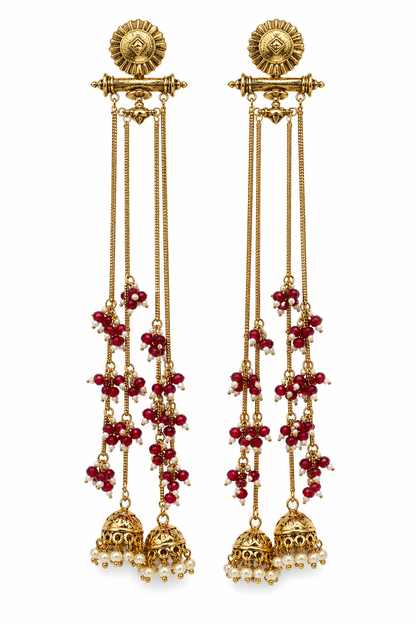 Manjiri Earrings – Garnet