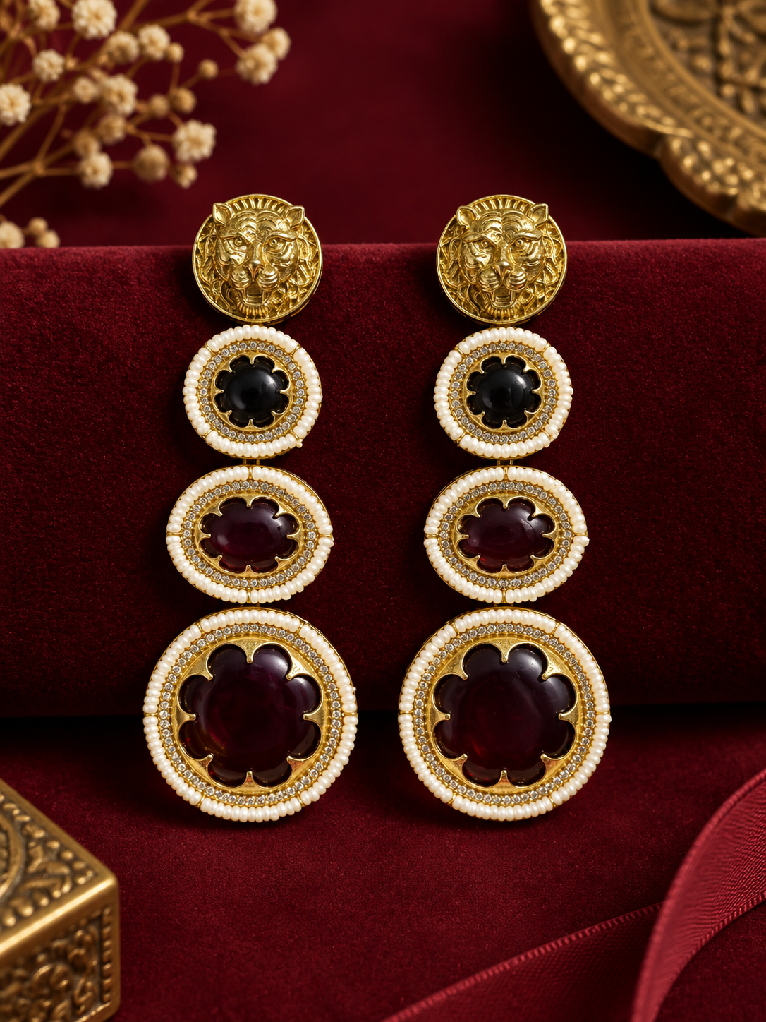 Maroon Sherni Earrings