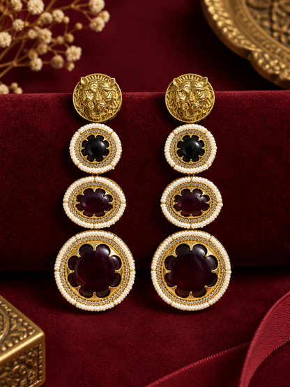 Maroon Sherni Earrings