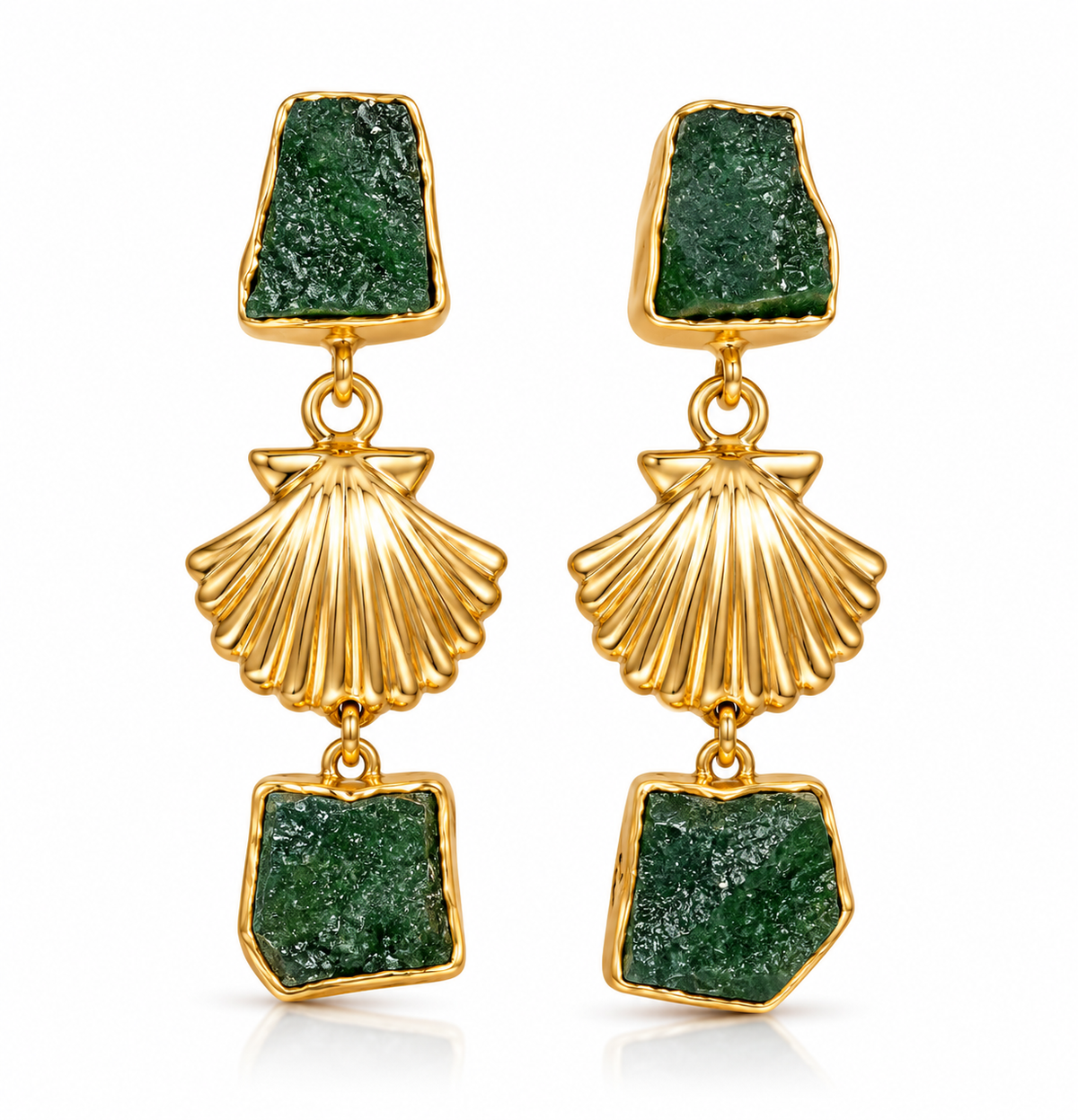 Jade Sagar Shell Earrings