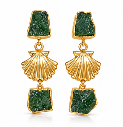 Jade Sagar Shell Earrings