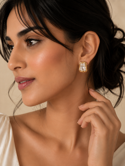 Big Cut Solitaire Stud Earrings