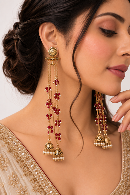 Manjiri Earrings – Garnet