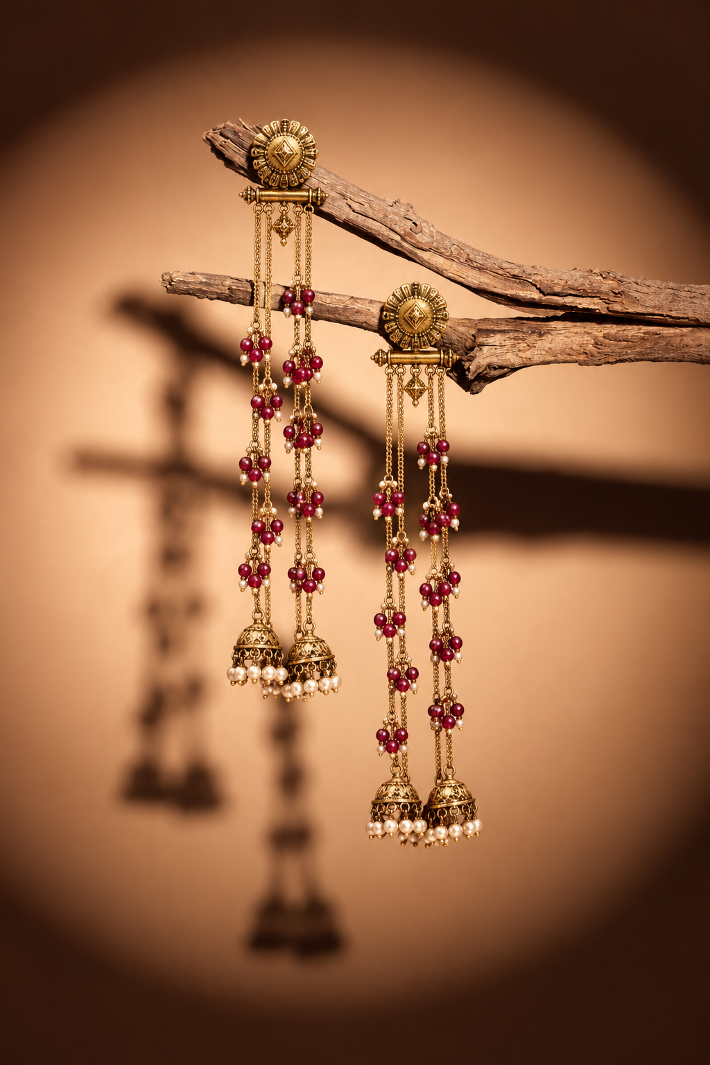 Manjiri Earrings – Garnet