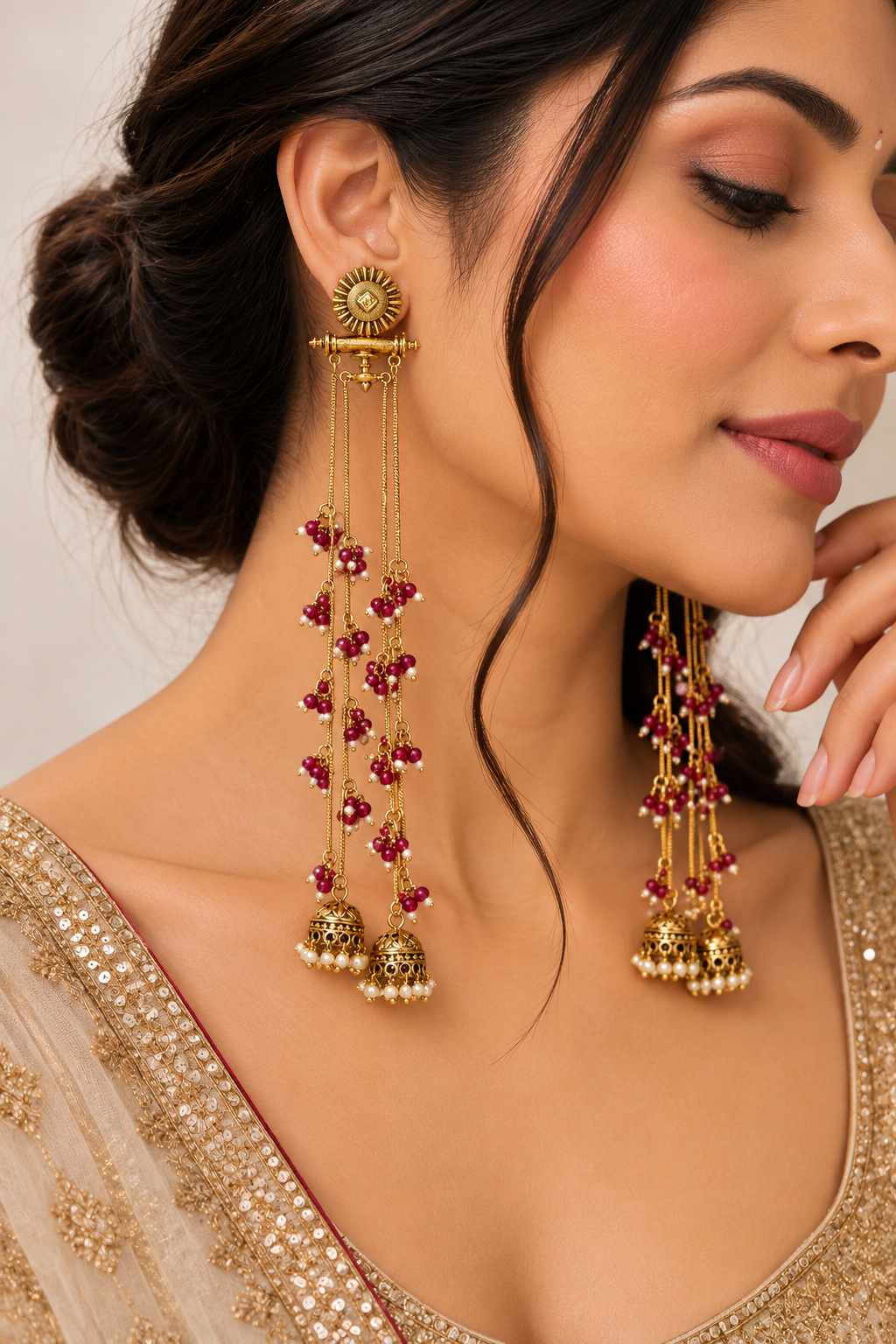 Manjiri Earrings – Ruby
