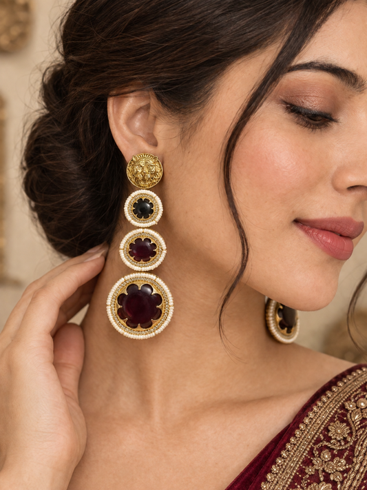 Maroon Sherni Earrings
