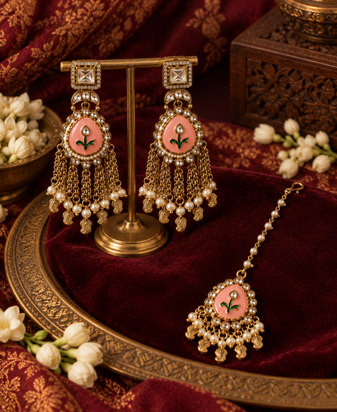 Gulab Jhalar Necklace Set