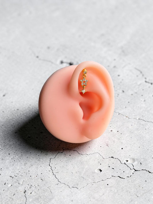 Crystal Star Constellation Drop Helix Stud Earring
