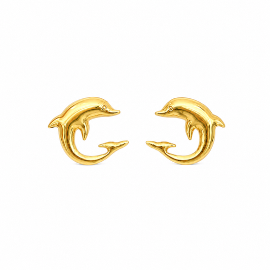 Dolphin Swirl Stud Earrings