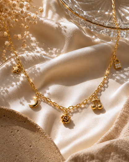 Charm Paperclip Chain Necklace
