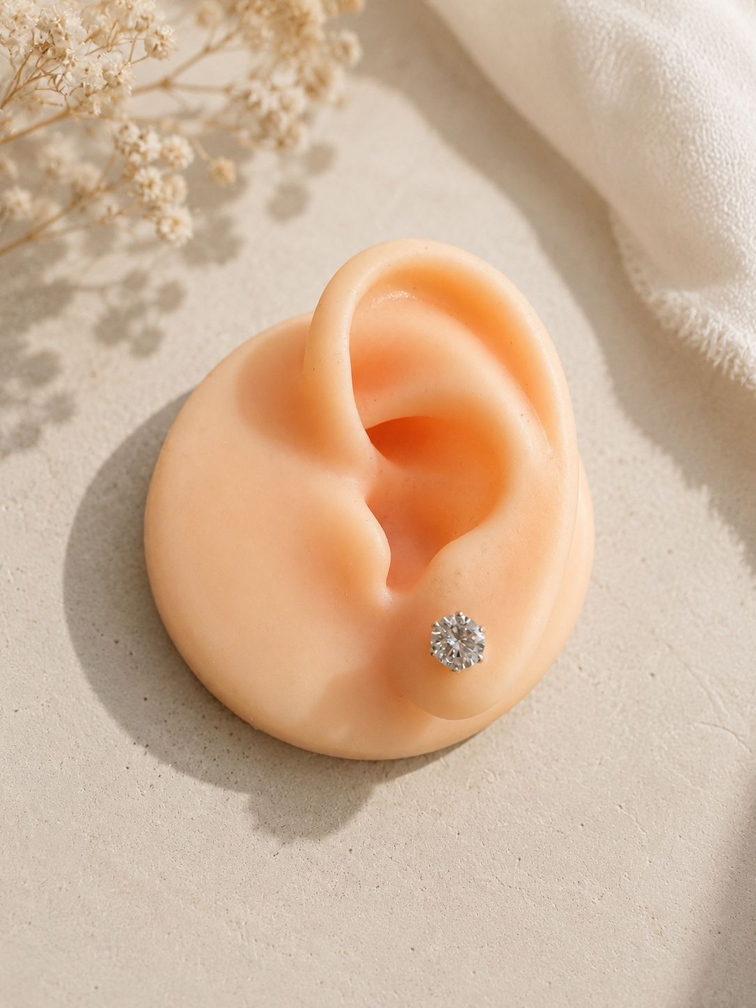 Big CZ Stone Helix Earrings