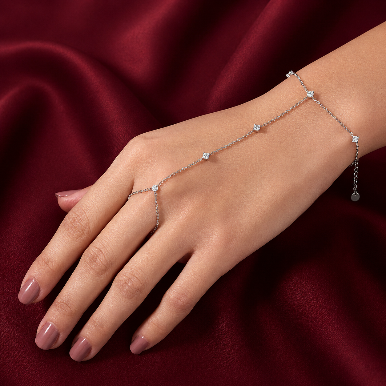 CZ Stone Hath Phool Bracelet