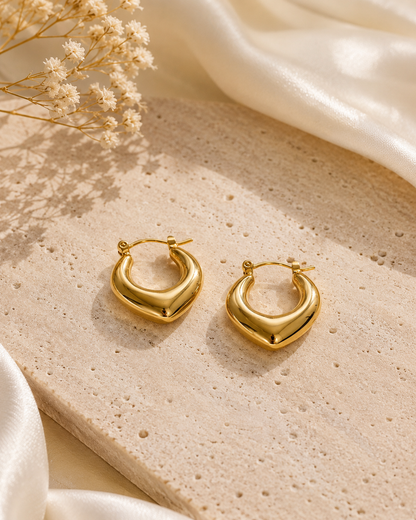 Sculptural Wave Hoop Earrings