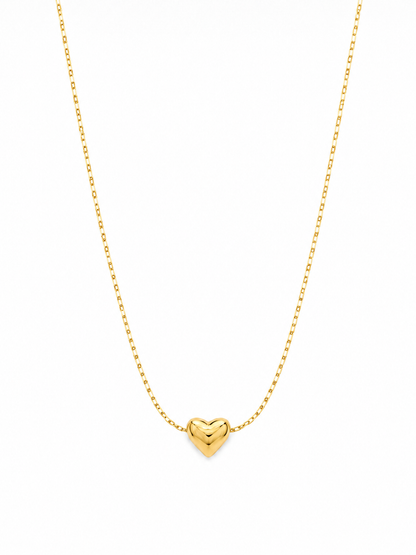 Puffed Heart Pendant Necklace