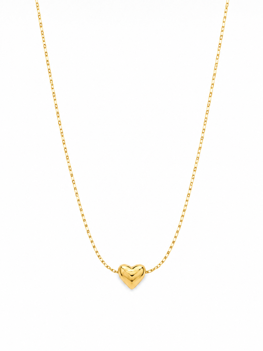 Puffed Heart Pendant Necklace