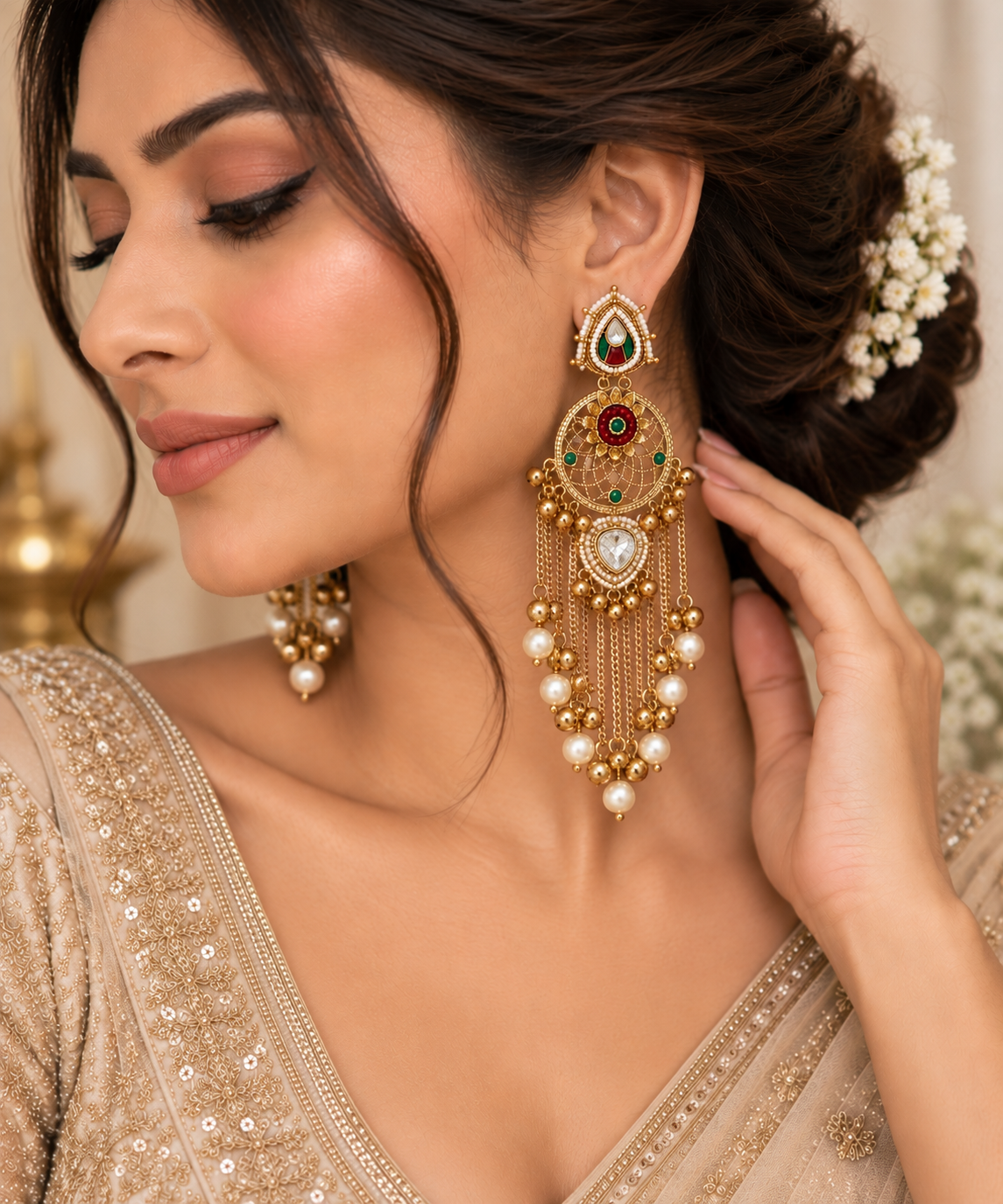 Ghungroo Chandbali Earrings