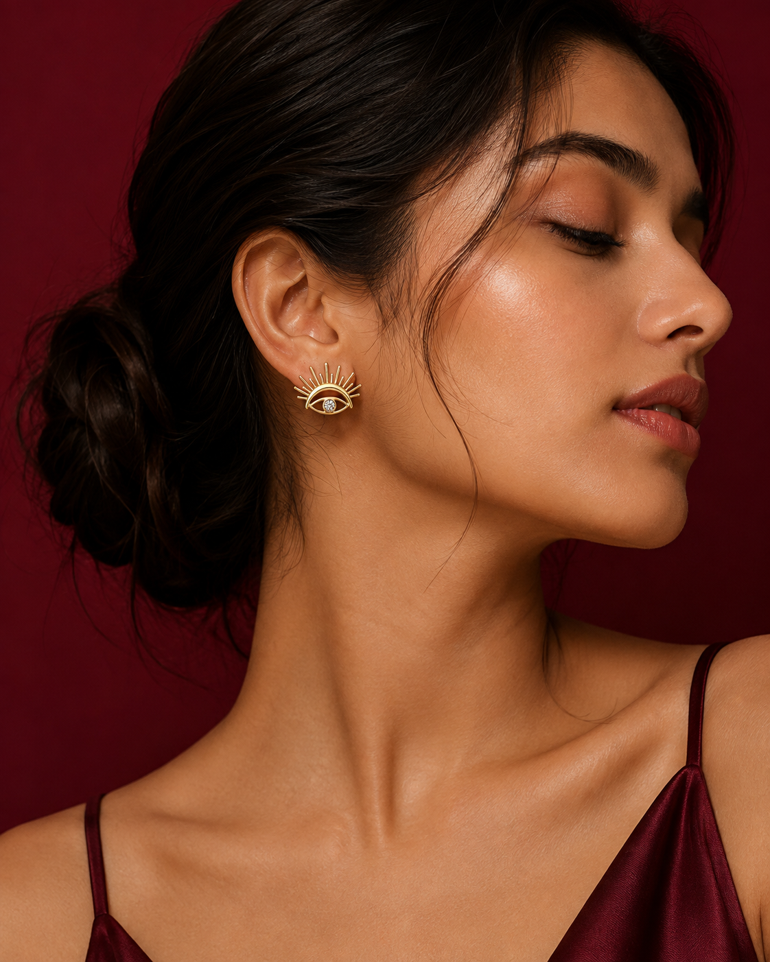 Crystal Lash Stud Earrings