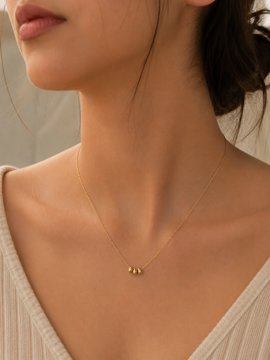 Triple Teardrop Bead Necklace