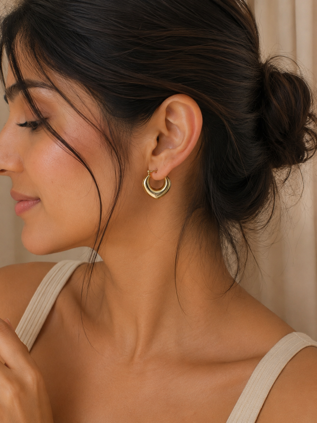 Sculptural Wave Hoop Earrings