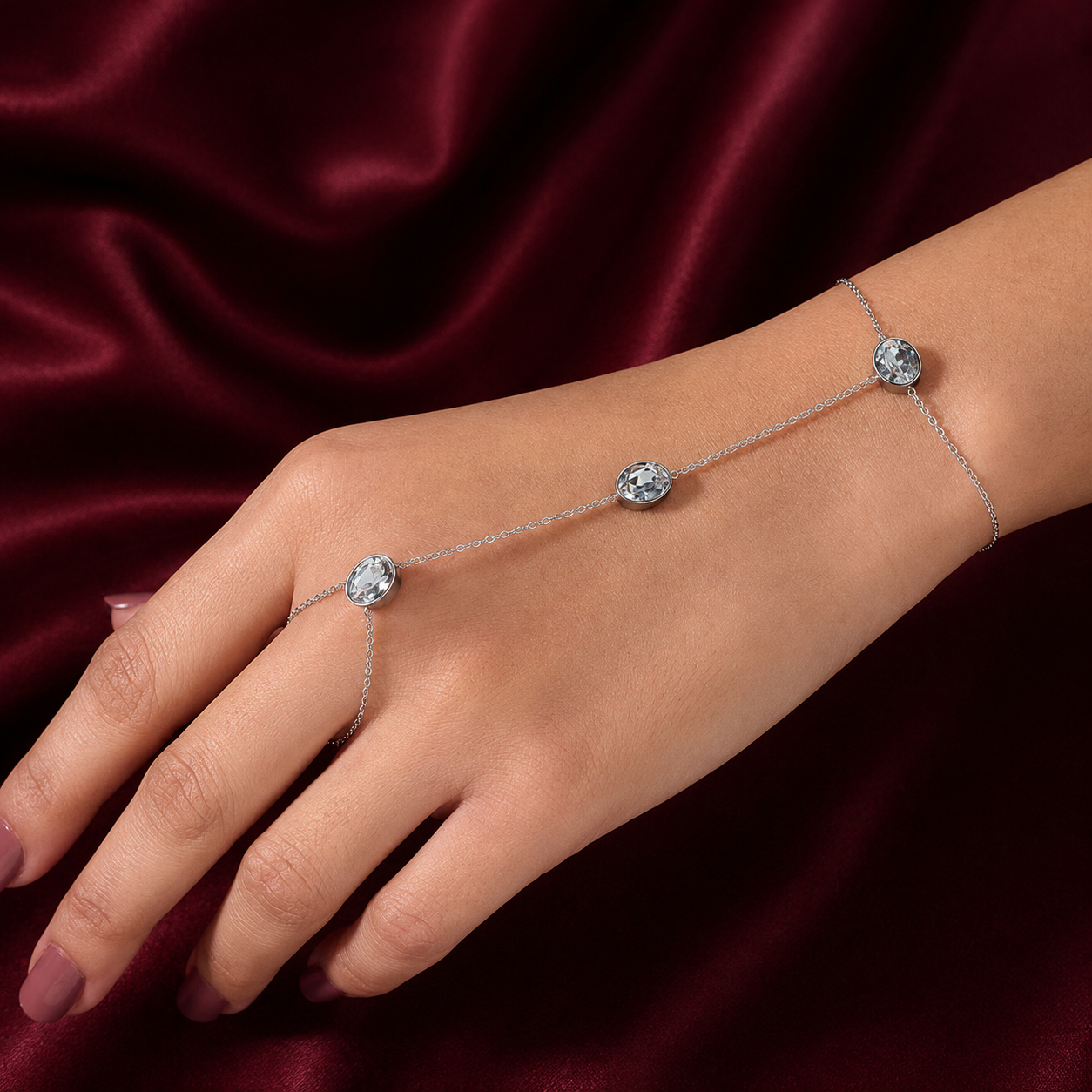 Stone Hand Chain Bracelet