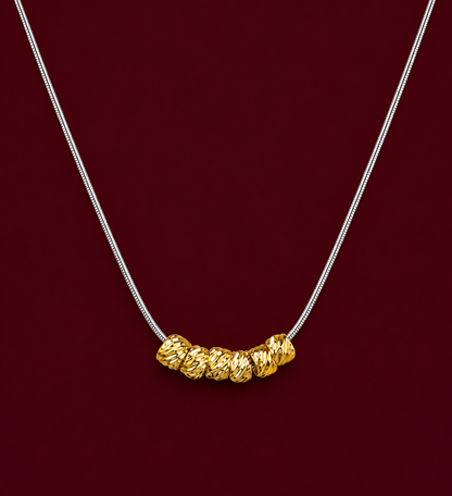 Gold Rondelle Bead Snake Chain Necklace